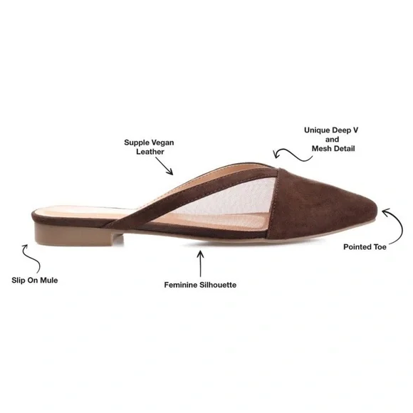 Journee Collection Womens Reeo Slip On Pointed Toe Mules Flats * - Picture 6 of 6